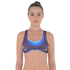 Blue Violet Midnight Sun Mandala Hippie Trippy Psychedelic Kaleidoscope  Got No Strings Sports Bra