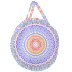 Pretty Pastel Boho Hippie Mandala Giant Round Zipper Tote by CrypticFragmentsDesign