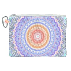 Pretty Pastel Boho Hippie Mandala Canvas Cosmetic Bag (xl) by CrypticFragmentsDesign