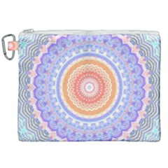 Pretty Pastel Boho Hippie Mandala Canvas Cosmetic Bag (XXL)