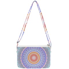 Pretty Pastel Boho Hippie Mandala Double Gusset Crossbody Bag by CrypticFragmentsDesign