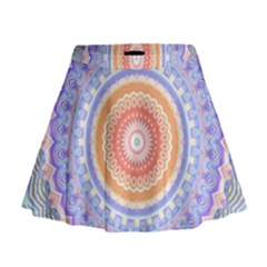 Pretty Pastel Boho Hippie Mandala Mini Flare Skirt by CrypticFragmentsDesign