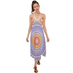 Pretty Pastel Boho Hippie Mandala Halter Tie Back Dress  by CrypticFragmentsDesign