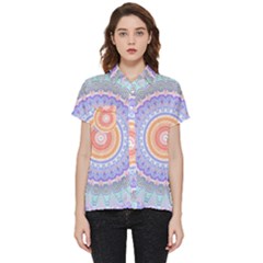 Pretty Pastel Boho Hippie Mandala Short Sleeve Pocket Shirt