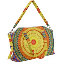 Neon Calliope Kaleidoscope Mandala Canvas Crossbody Bag