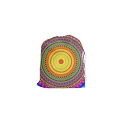 Neon Calliope Kaleidoscope Mandala Drawstring Pouch (XS)