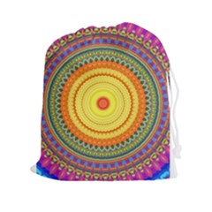 Neon Calliope Kaleidoscope Mandala Drawstring Pouch (2XL)