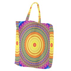 Neon Calliope Kaleidoscope Mandala Giant Grocery Tote