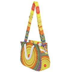 Neon Calliope Kaleidoscope Mandala Rope Handles Shoulder Strap Bag