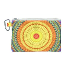 Neon Calliope Kaleidoscope Mandala Canvas Cosmetic Bag (Medium)