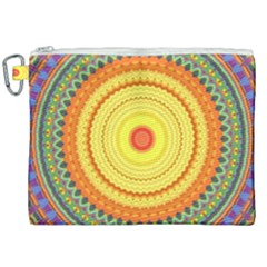 Neon Calliope Kaleidoscope Mandala Canvas Cosmetic Bag (XXL)