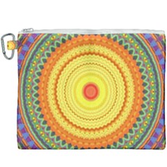 Neon Calliope Kaleidoscope Mandala Canvas Cosmetic Bag (XXXL)