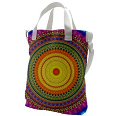 Neon Calliope Kaleidoscope Mandala Canvas Messenger Bag