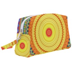 Neon Calliope Kaleidoscope Mandala Wristlet Pouch Bag (Large)