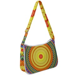 Neon Calliope Kaleidoscope Mandala Zip Up Shoulder Bag