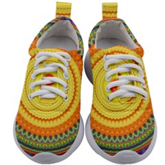 Neon Calliope Kaleidoscope Mandala Kids Athletic Shoes