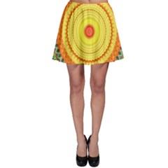 Neon Calliope Kaleidoscope Mandala Skater Skirt