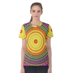 Neon Calliope Kaleidoscope Mandala Women s Cotton Tee