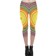 Neon Calliope Kaleidoscope Mandala Capri Leggings 