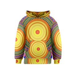 Neon Calliope Kaleidoscope Mandala Kids  Pullover Hoodie by CrypticFragmentsDesign