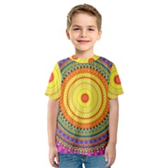 Neon Calliope Kaleidoscope Mandala Kids  Sport Mesh Tee