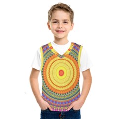 Neon Calliope Kaleidoscope Mandala Kids  Basketball Tank Top by CrypticFragmentsDesign