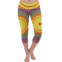 Neon Calliope Kaleidoscope Mandala Capri Yoga Leggings