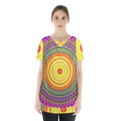 Neon Calliope Kaleidoscope Mandala Skirt Hem Sports Top