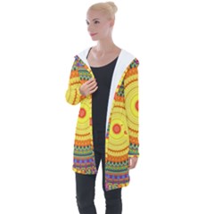 Neon Calliope Kaleidoscope Mandala Longline Hooded Cardigan