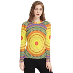 Neon Calliope Kaleidoscope Mandala Women s Long Sleeve Rash Guard