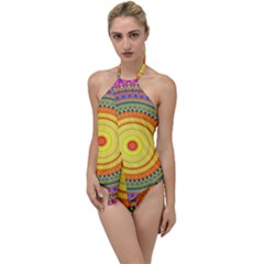 Neon Calliope Kaleidoscope Mandala Go with the Flow One Piece Swimsuit