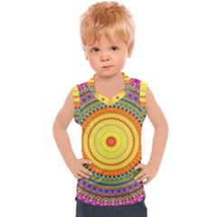 Neon Calliope Kaleidoscope Mandala Kids  Sport Tank Top