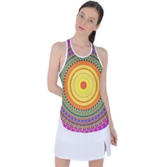 Neon Calliope Kaleidoscope Mandala Racer Back Mesh Tank Top