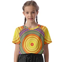 Neon Calliope Kaleidoscope Mandala Kids  Basic Tee