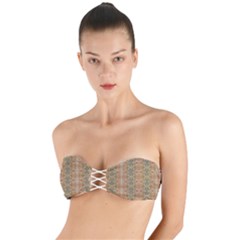 Vintage Ornate Geometric Pattern Twist Bandeau Bikini Top by dflcprintsclothing