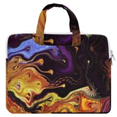 Nebula Starry Night Skies Abstract Art Macbook Pro Double Pocket Laptop Bag by CrypticFragmentsDesign