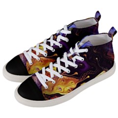 Nebula Starry Night Skies Abstract Art Men s Mid-top Canvas Sneakers