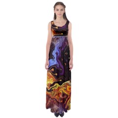 Nebula Starry Night Skies Abstract Art Empire Waist Maxi Dress by CrypticFragmentsDesign