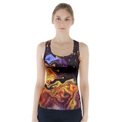 Nebula Starry Night Skies Abstract Art Racer Back Sports Top by CrypticFragmentsDesign