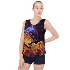 Nebula Starry Night Skies Abstract Art Bubble Hem Chiffon Tank Top by CrypticFragmentsDesign