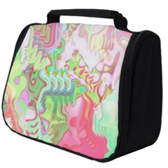 Boho Hippie Trippy Psychedelic Abstract Hot Pink Lime Green Full Print Travel Pouch (big) by CrypticFragmentsDesign