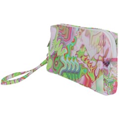 Boho Hippie Trippy Psychedelic Abstract Hot Pink Lime Green Wristlet Pouch Bag (small)