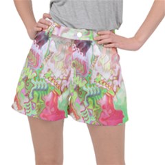 Boho Hippie Trippy Psychedelic Abstract Hot Pink Lime Green Ripstop Shorts