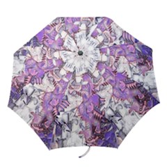 Blooming Lilacs Spring Garden Abstract Folding Umbrellas by CrypticFragmentsDesign