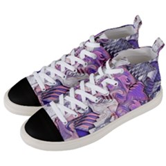 Blooming Lilacs Spring Garden Abstract Men s Mid-top Canvas Sneakers