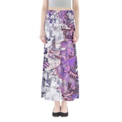 Blooming Lilacs Spring Garden Abstract Full Length Maxi Skirt by CrypticFragmentsDesign