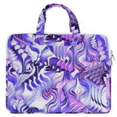 Weeping Wisteria Fantasy Gardens Pastel Abstract Macbook Pro Double Pocket Laptop Bag by CrypticFragmentsDesign