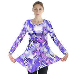 Weeping Wisteria Fantasy Gardens Pastel Abstract Long Sleeve Tunic  by CrypticFragmentsDesign