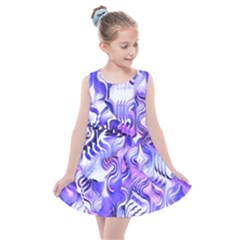 Weeping Wisteria Fantasy Gardens Pastel Abstract Kids  Summer Dress by CrypticFragmentsDesign