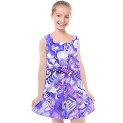 Weeping Wisteria Fantasy Gardens Pastel Abstract Kids  Cross Back Dress by CrypticFragmentsDesign